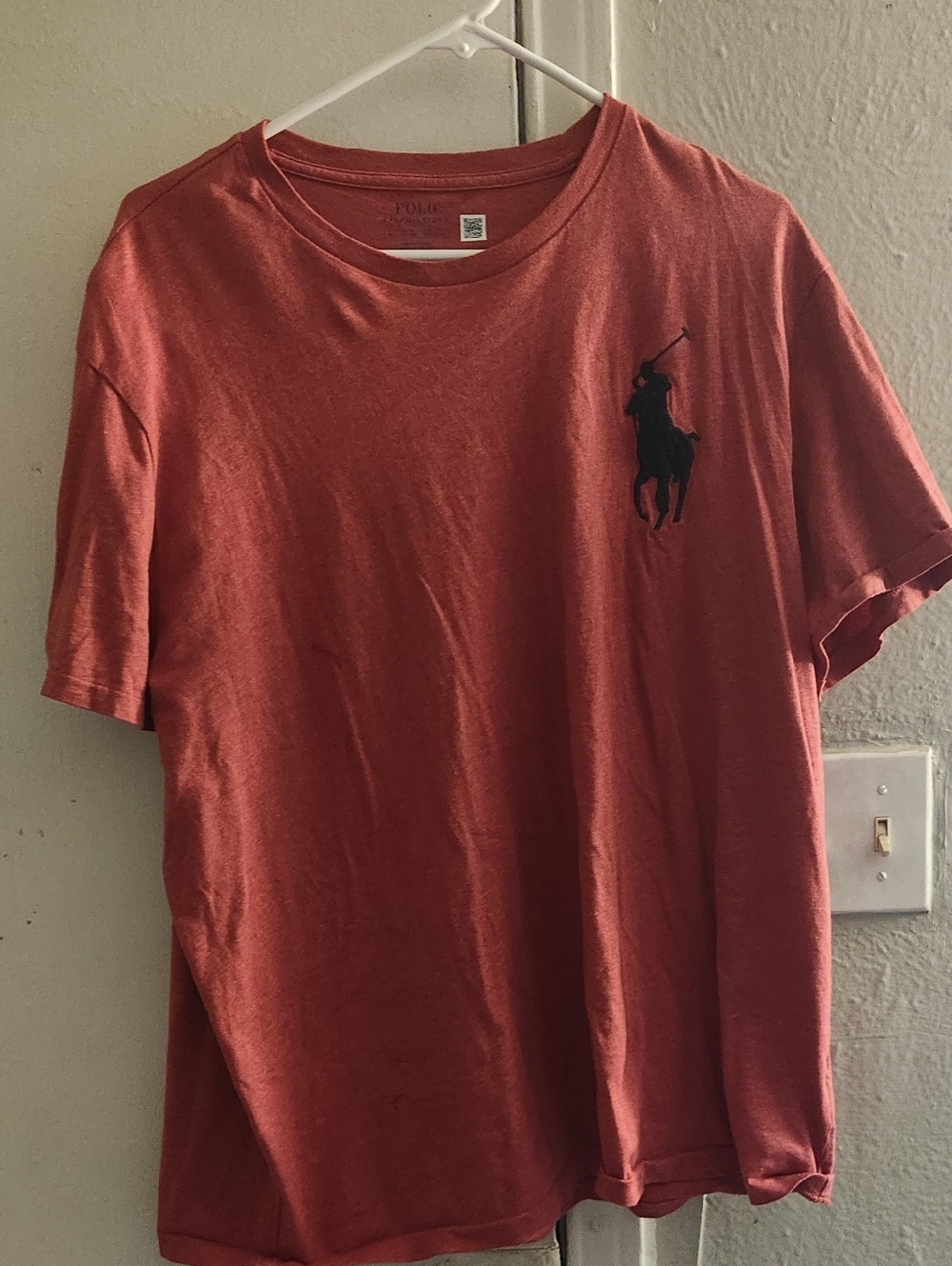 Polo by Ralph Lauren Men's Rust Crew Neck Tee with Pony Logo